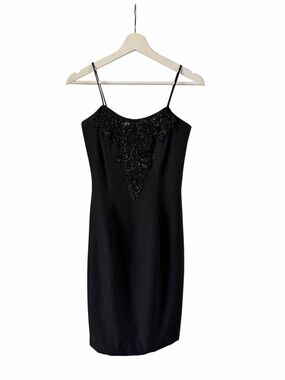 Vintage 90s black beaded dress